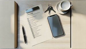 Strukturierte Checkliste für die ersten Schritte nach einem Erbfall mit Immobilie auf einem Schreibtisch