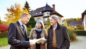 Sachverständiger und Eigentümer bei Immobilienbesichtigung